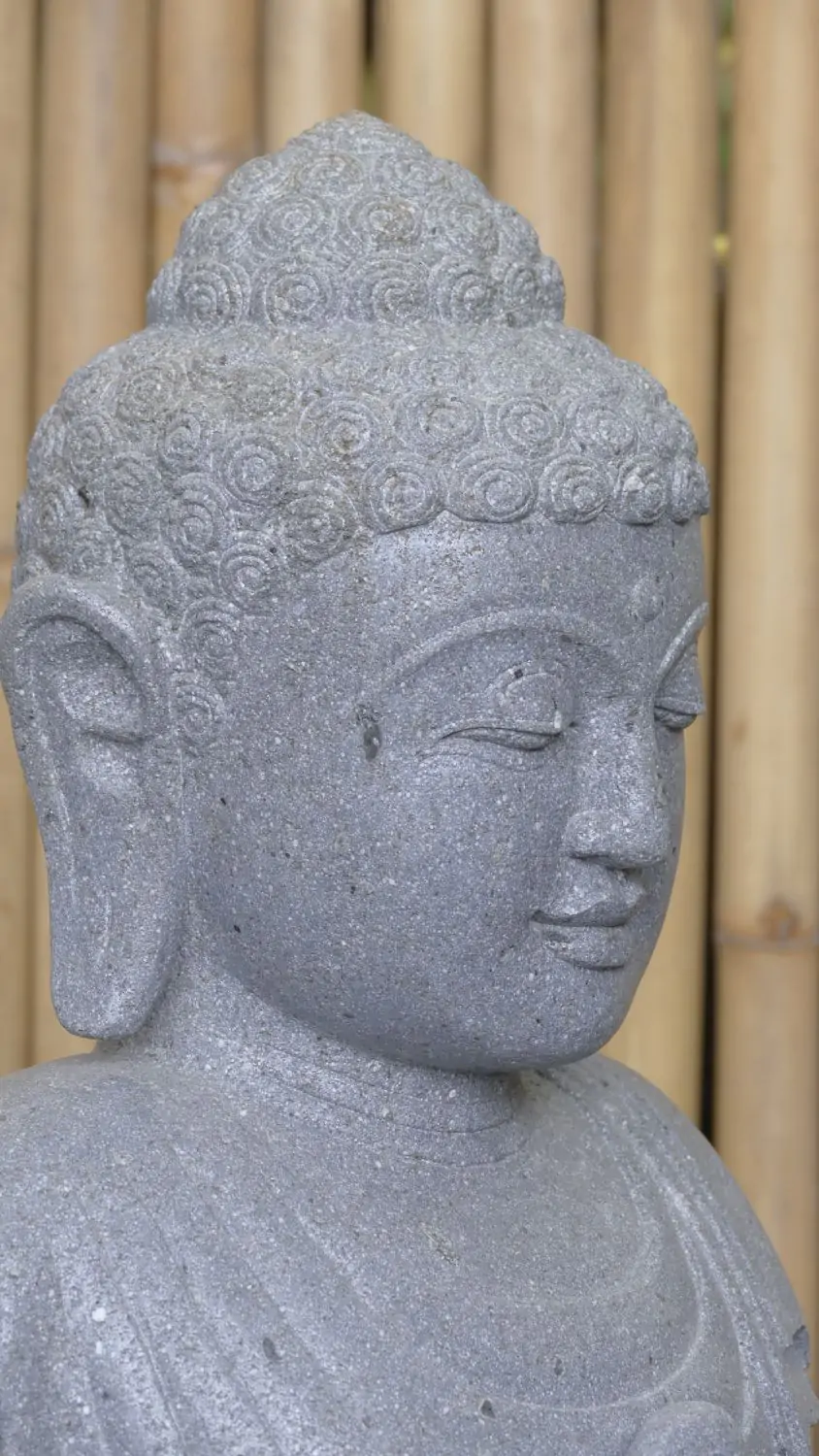  Product image 8 of the product “Seated Buddha, position Dharmachakra, 66 x 51 x 95 cm, riverstone grey ”